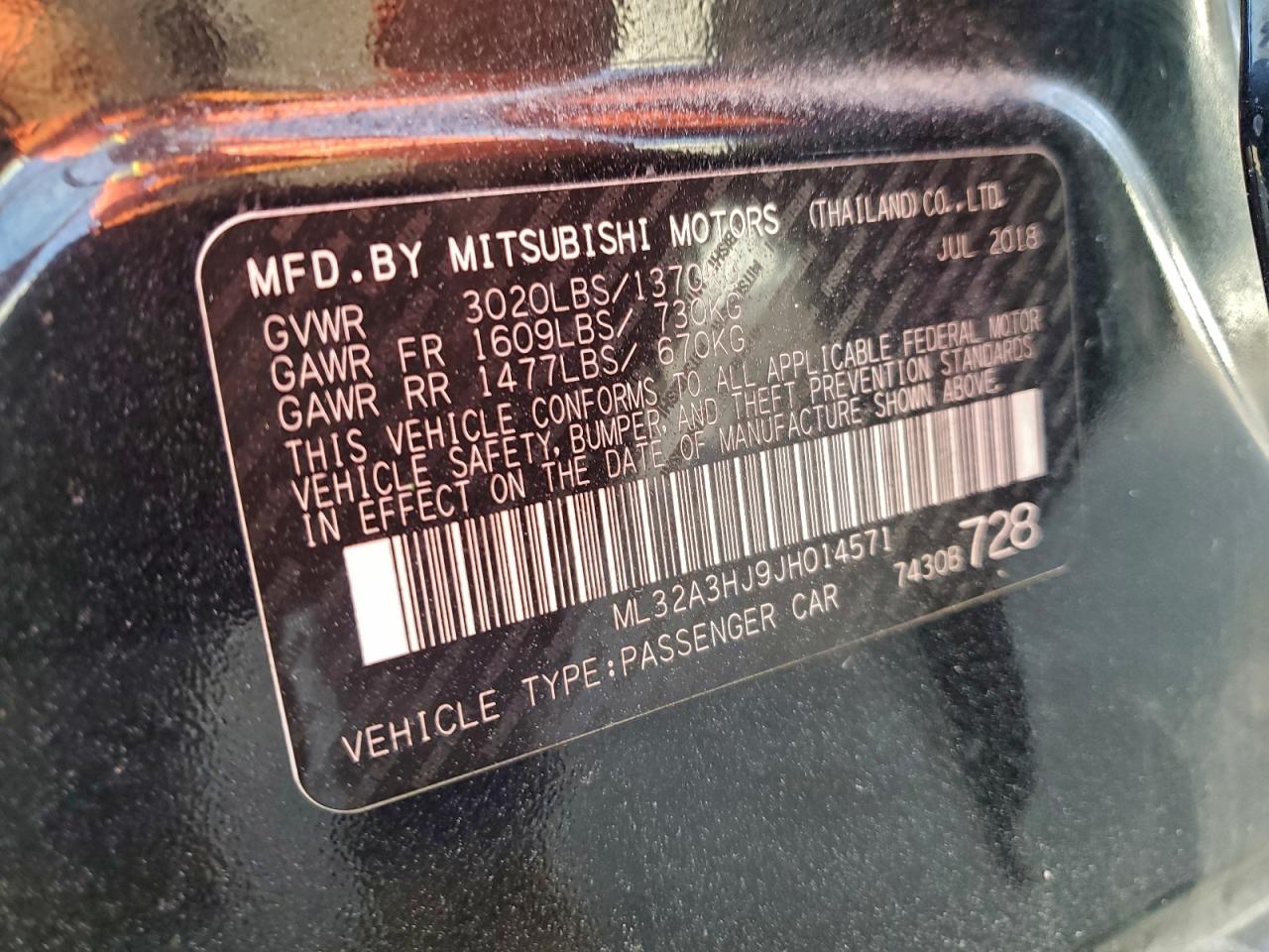 2018 MITSUBISHI MIRAGE ES photo 12