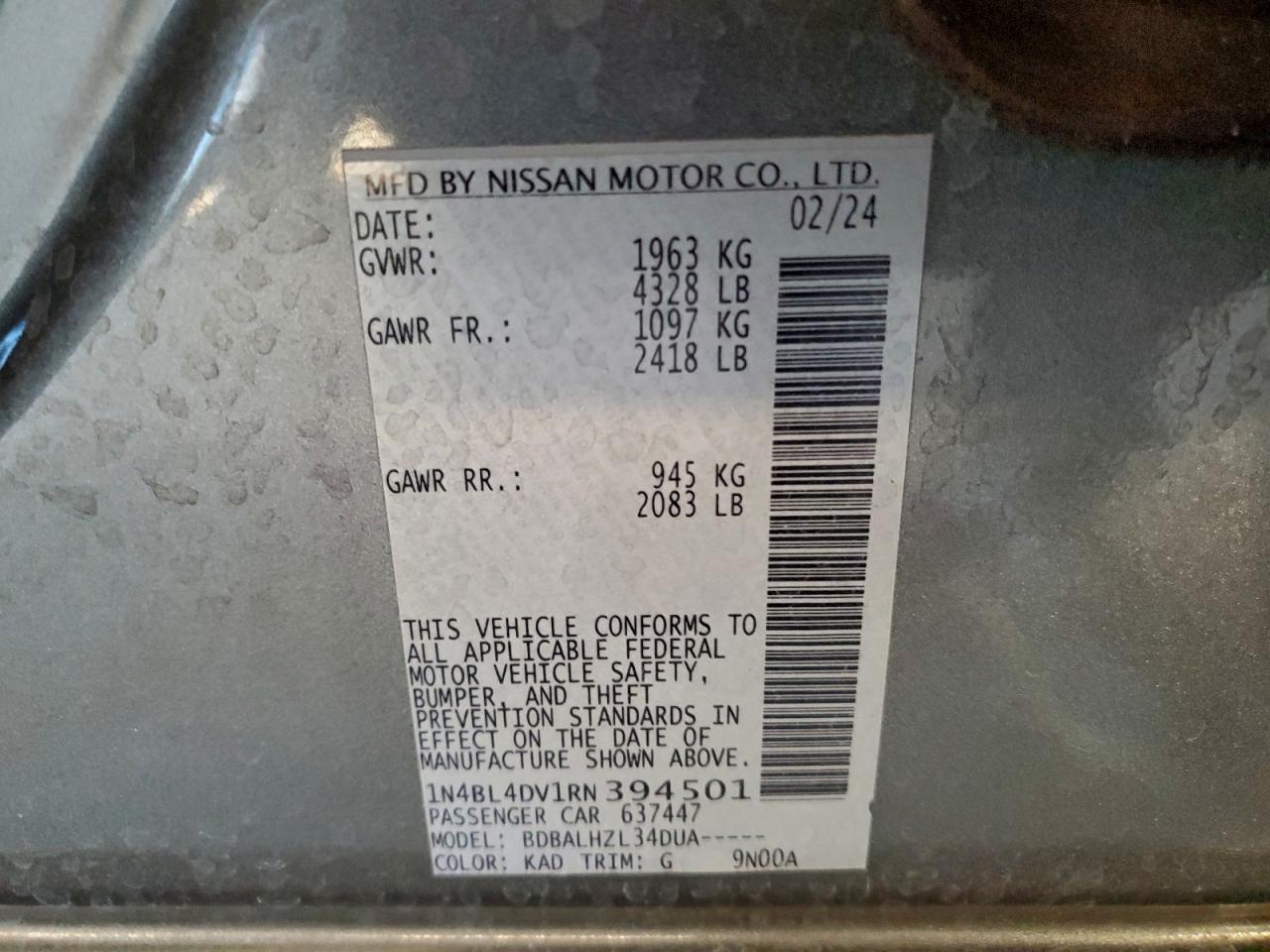 2024 NISSAN ALTIMA SV photo 12