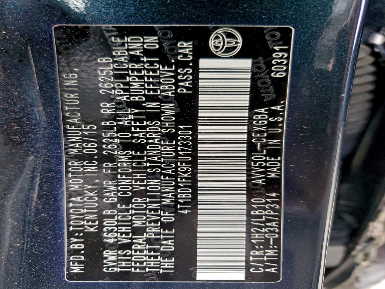 2015 TOYOTA CAMRY HYBRID photo 13