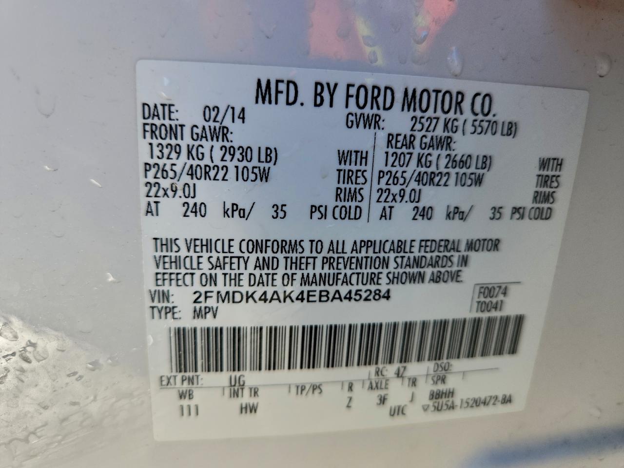 2014 FORD EDGE SPORT photo 14