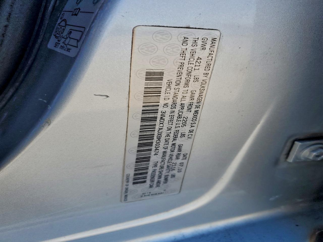 2011 VOLKSWAGEN JETTA SE photo 12