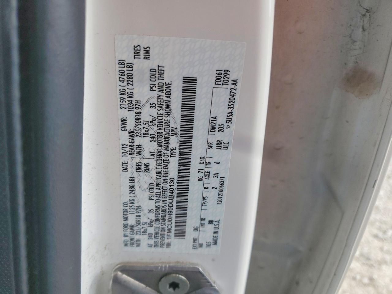 2013 FORD ESCAPE SEL photo 13