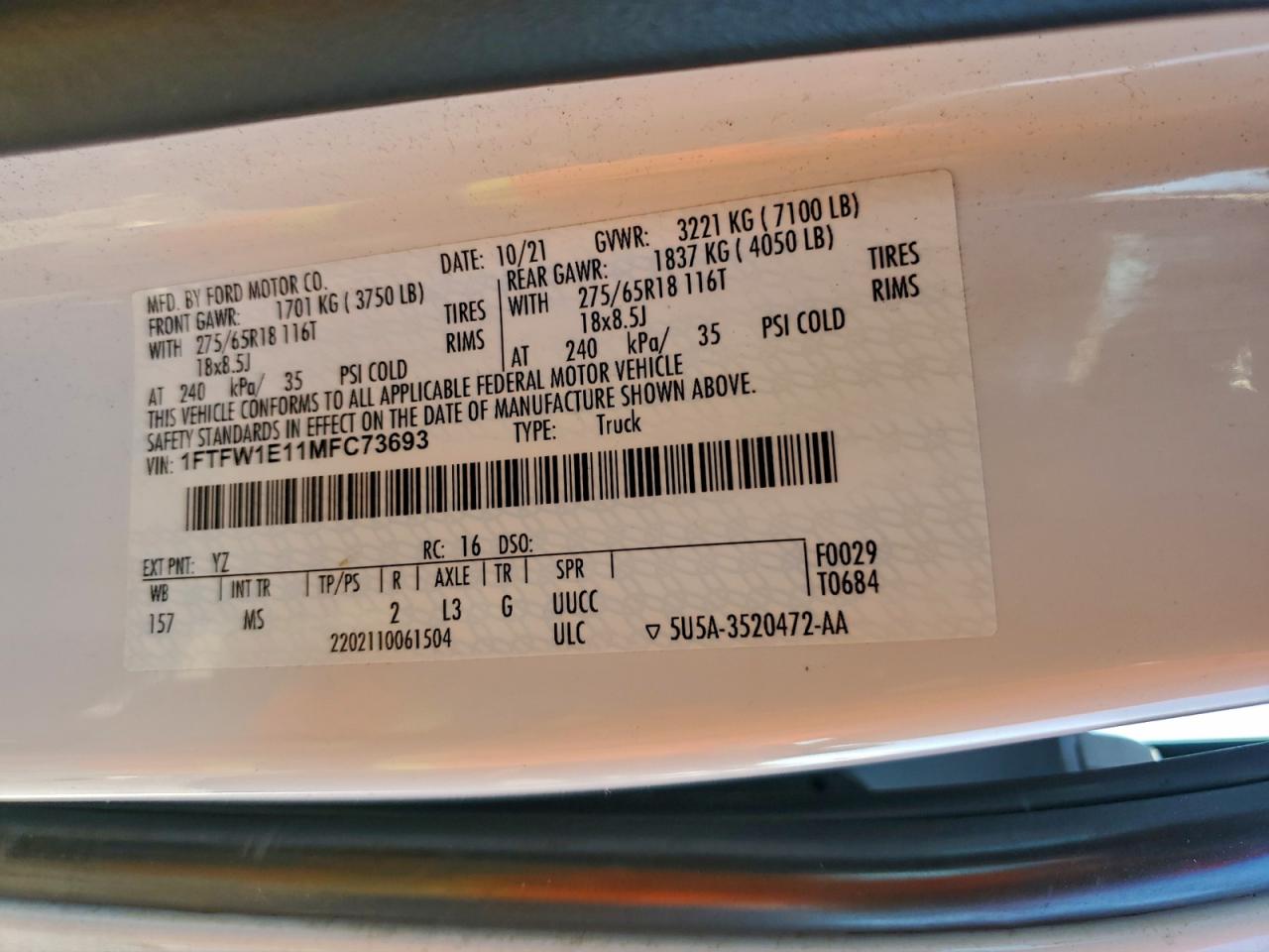 2021 FORD F150 SUPERCREW photo 12