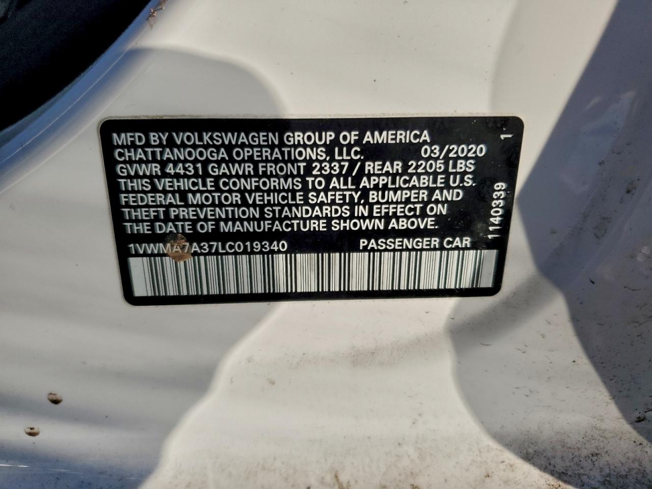 2020 VOLKSWAGEN PASSAT R-LINE photo 23