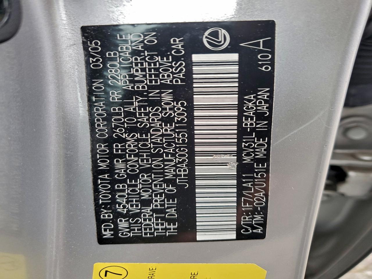 2005 LEXUS ES 330 photo 23