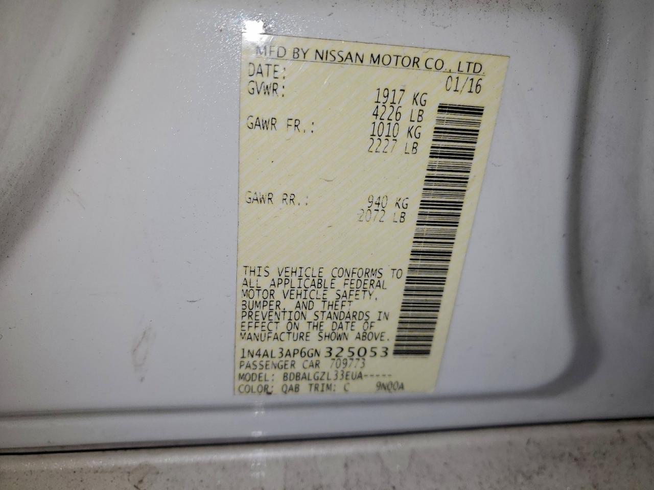 2016 NISSAN ALTIMA 2.5 photo 13