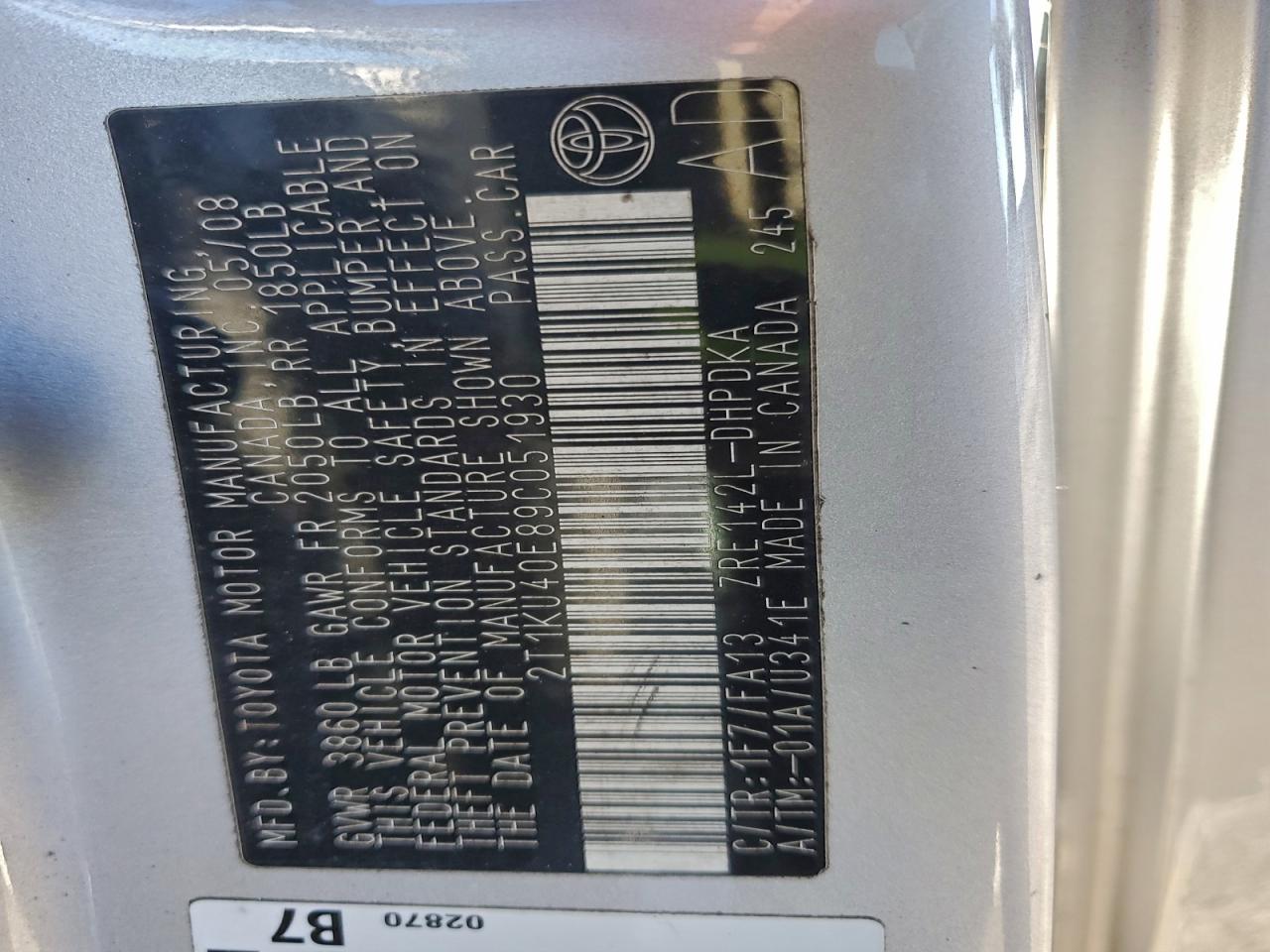 2009 TOYOTA COROLLA MATRIX photo 12