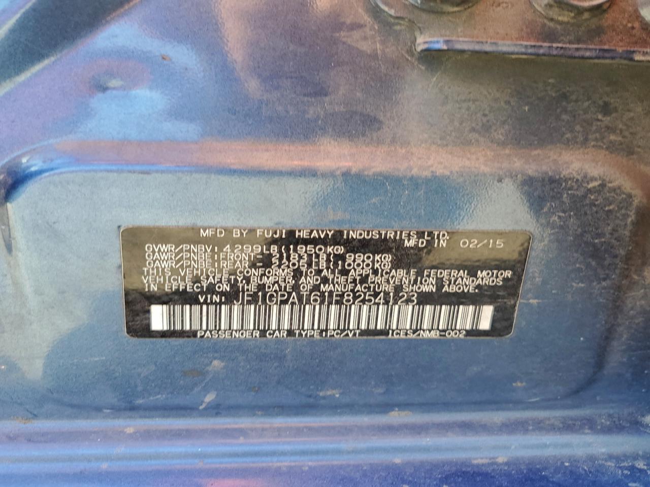 2015 SUBARU IMPREZA photo 12