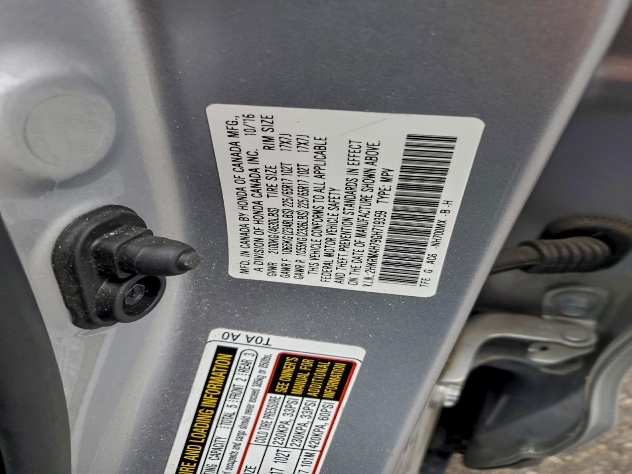 2016 HONDA CR-V EXL photo 13