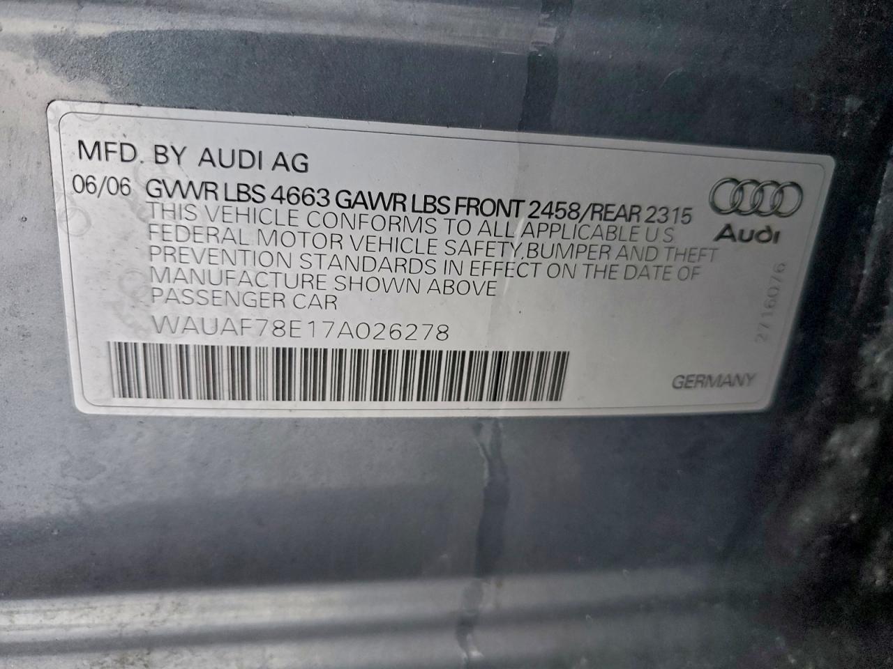 2007 AUDI A4 2 photo 12