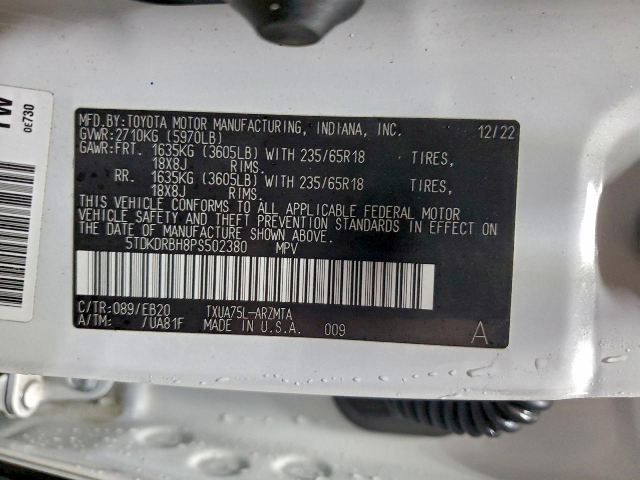 2023 TOYOTA HIGHLANDER L photo 13