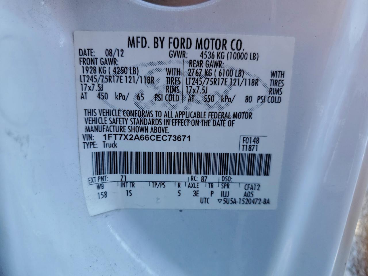 2012 FORD F250 SUPER DUTY photo 12
