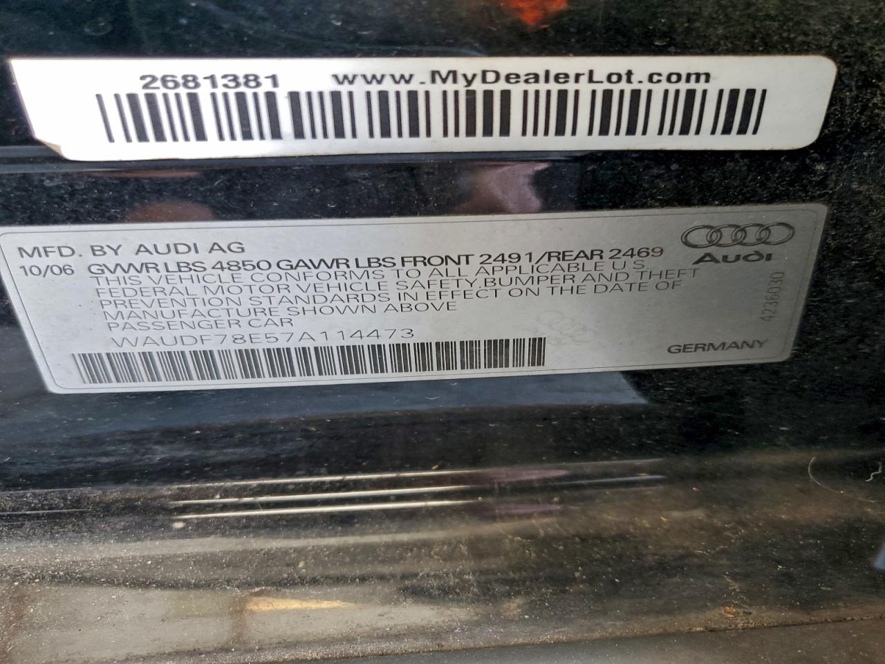 2007 AUDI A4 2.0T QUATTRO photo 12