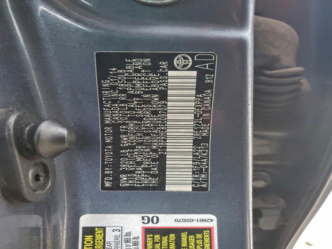 2014 TOYOTA COROLLA ECO photo 13