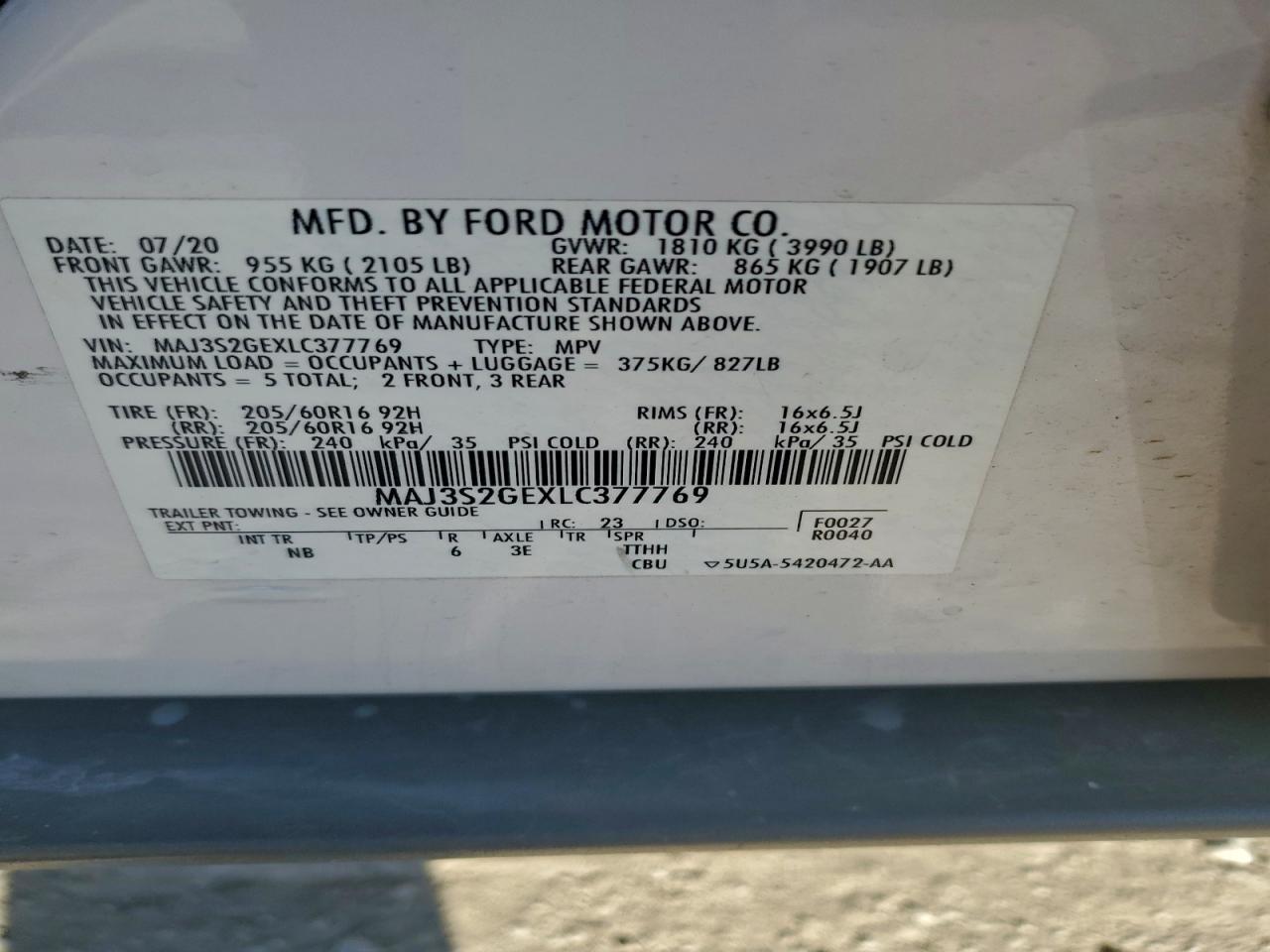 2020 FORD ECOSPORT SE photo 13