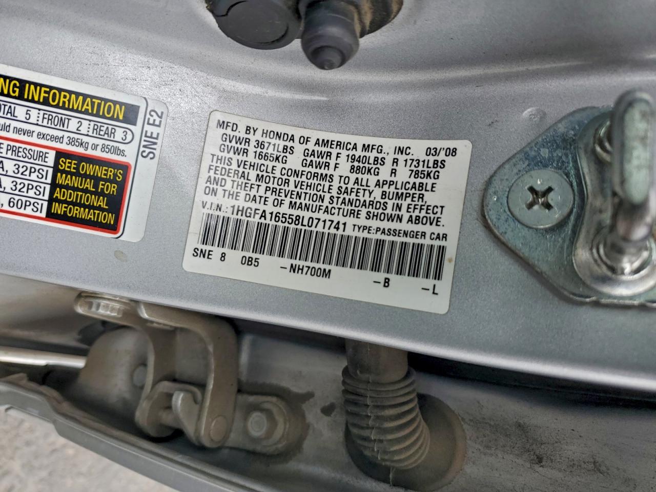 2008 HONDA CIVIC LX photo 13