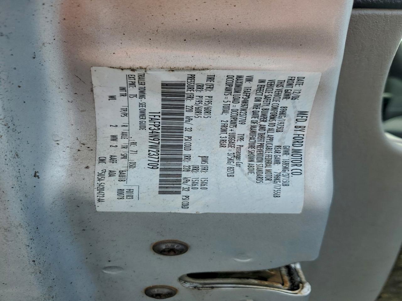 2007 FORD FOCUS ZX4 photo 12
