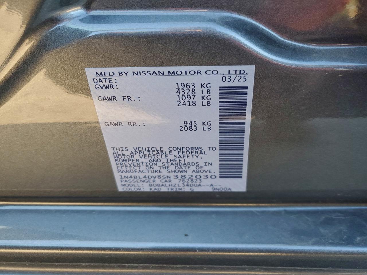 2025 NISSAN ALTIMA SV photo 12
