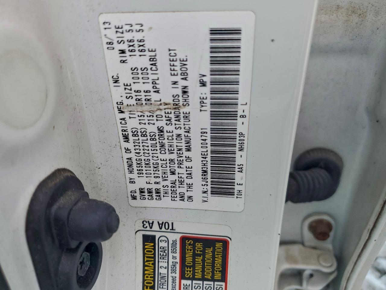 2014 HONDA CR-V LX photo 13
