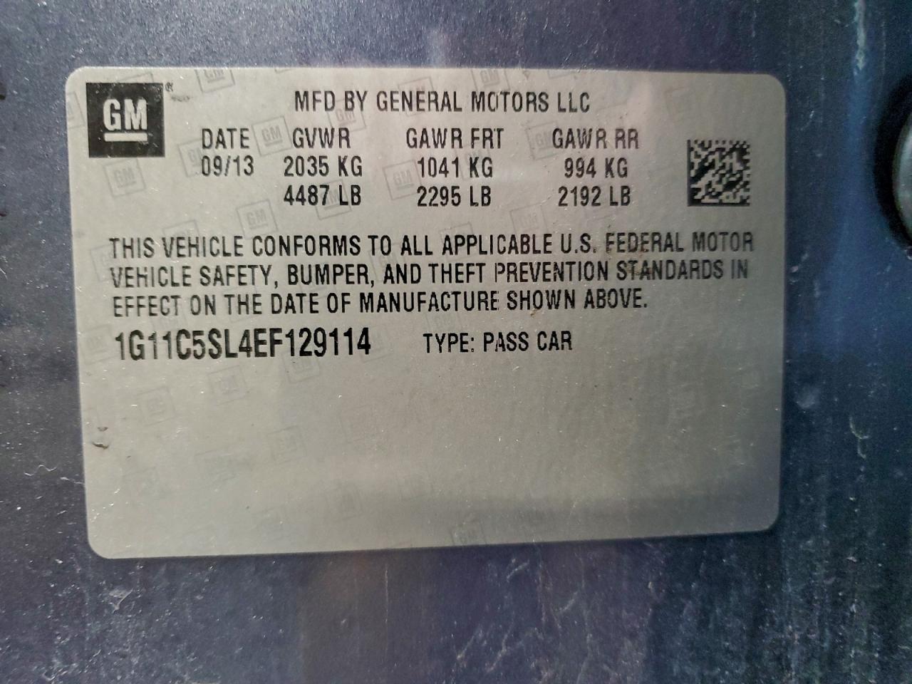 2014 CHEVROLET MALIBU 1LT photo 12