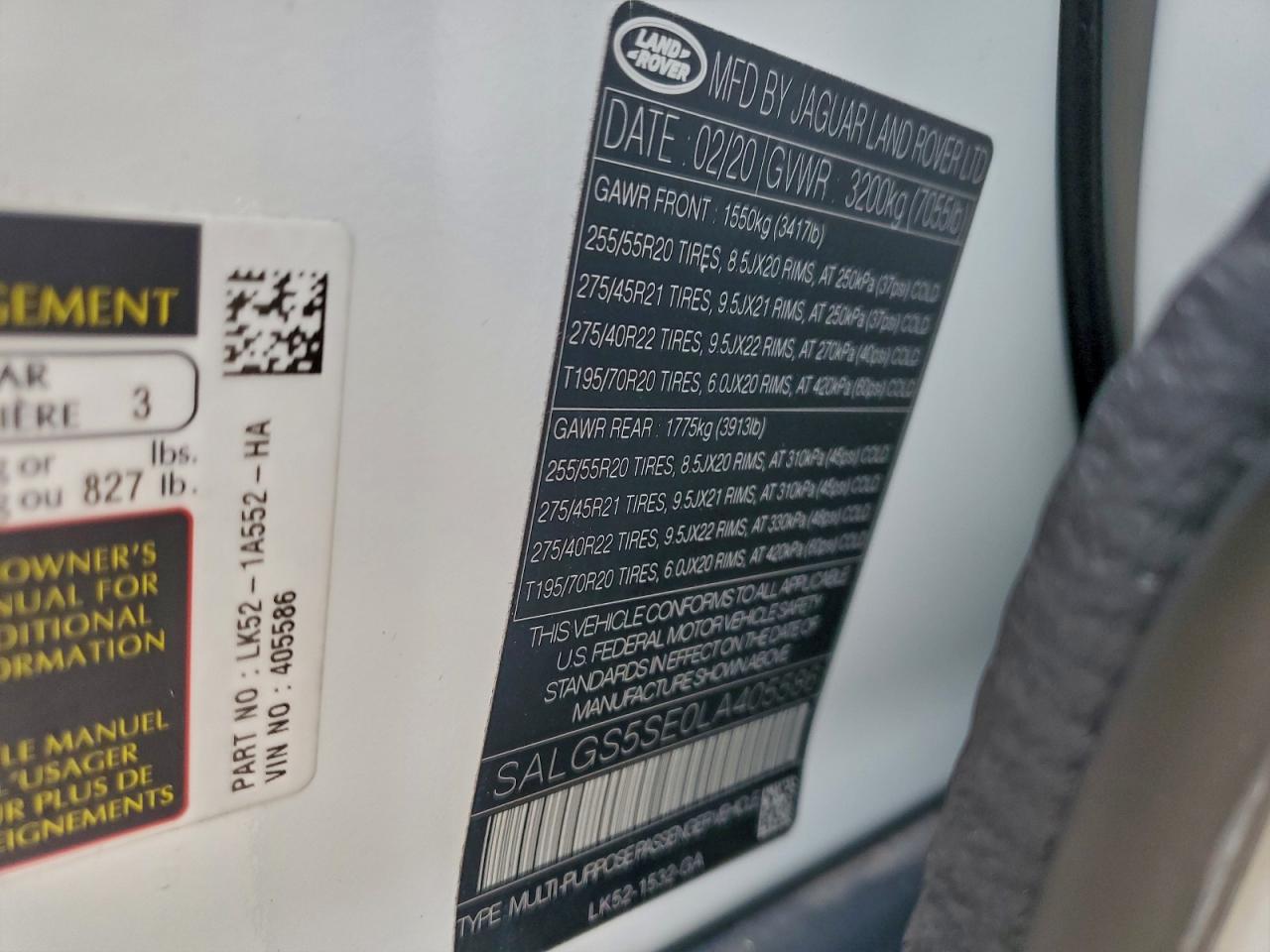 2020 LAND ROVER RANGE ROVER P525 HSE photo 14