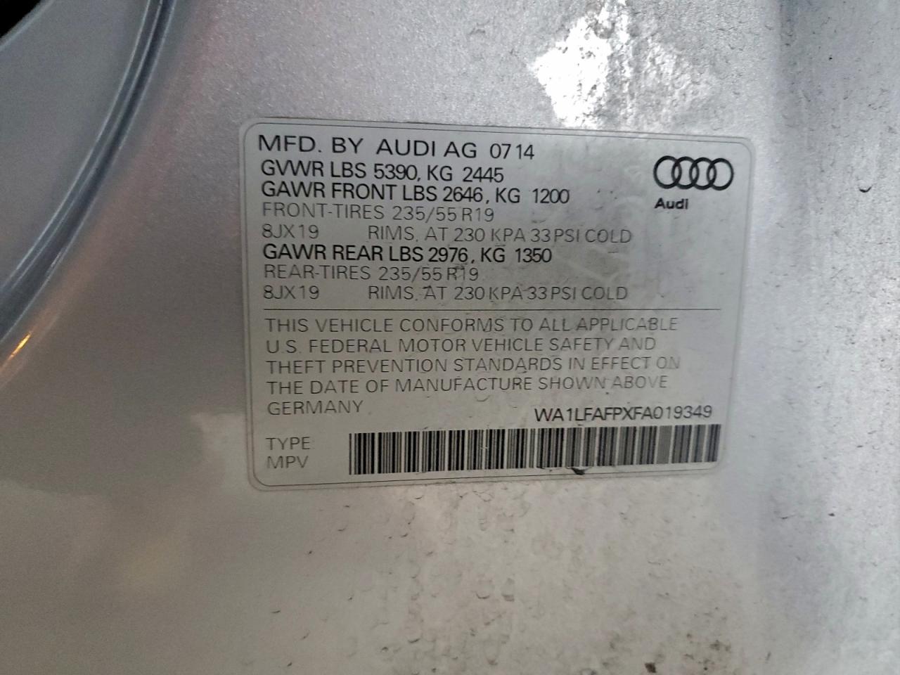 2015 AUDI Q5 PREMIUM PLUS photo 12