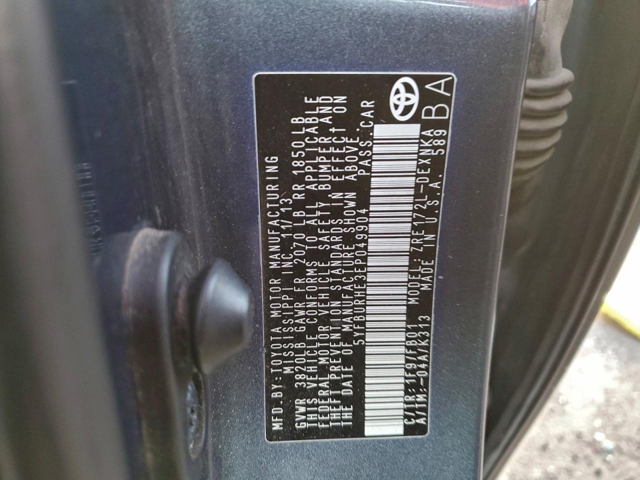2014 TOYOTA COROLLA photo 12