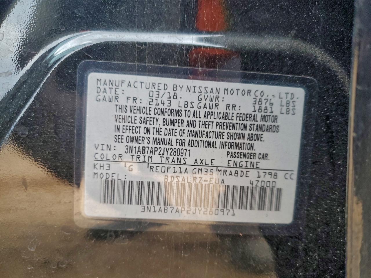 2018 NISSAN SENTRA S photo 13