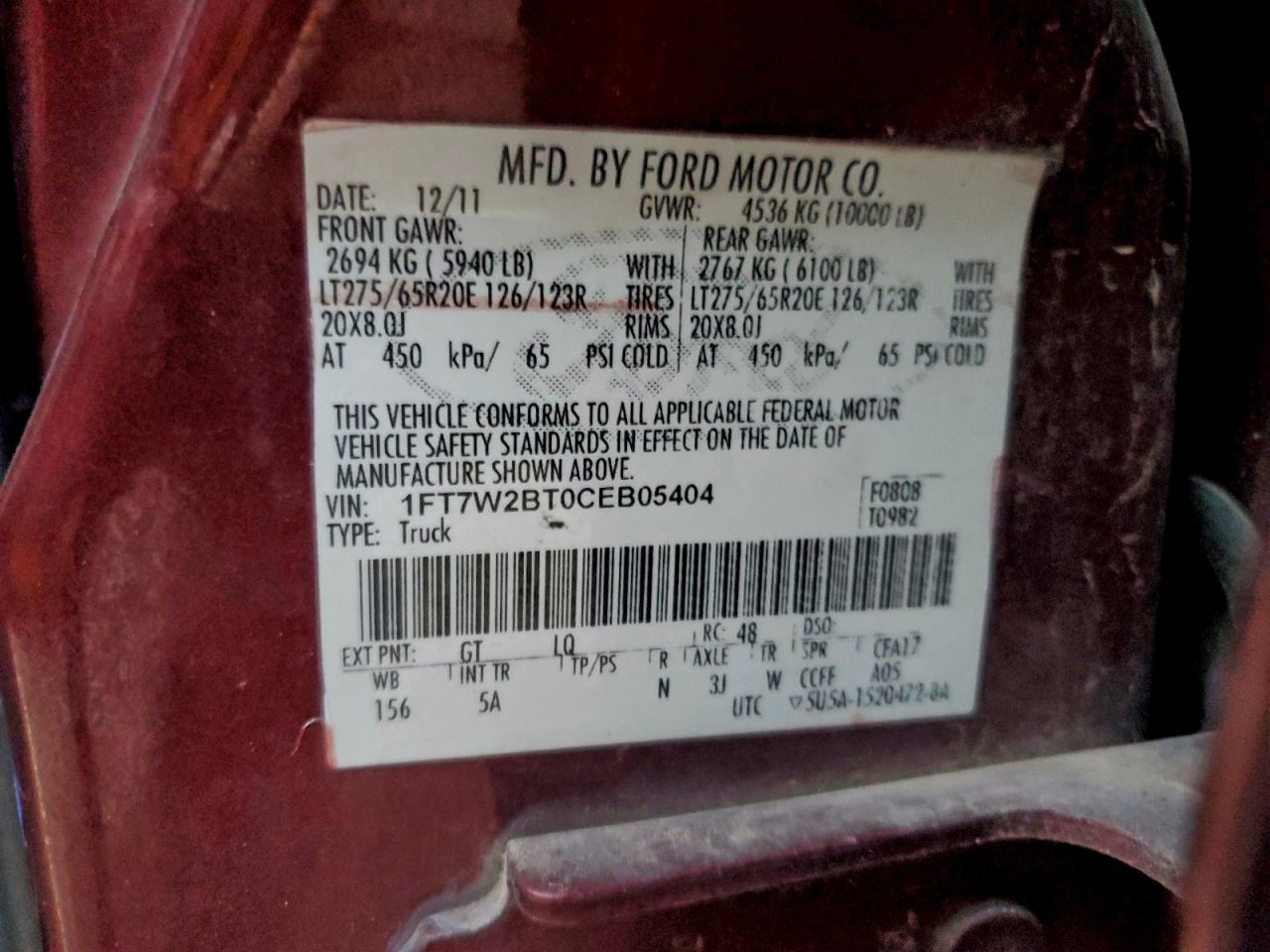 2012 FORD F250 SUPER DUTY photo 13