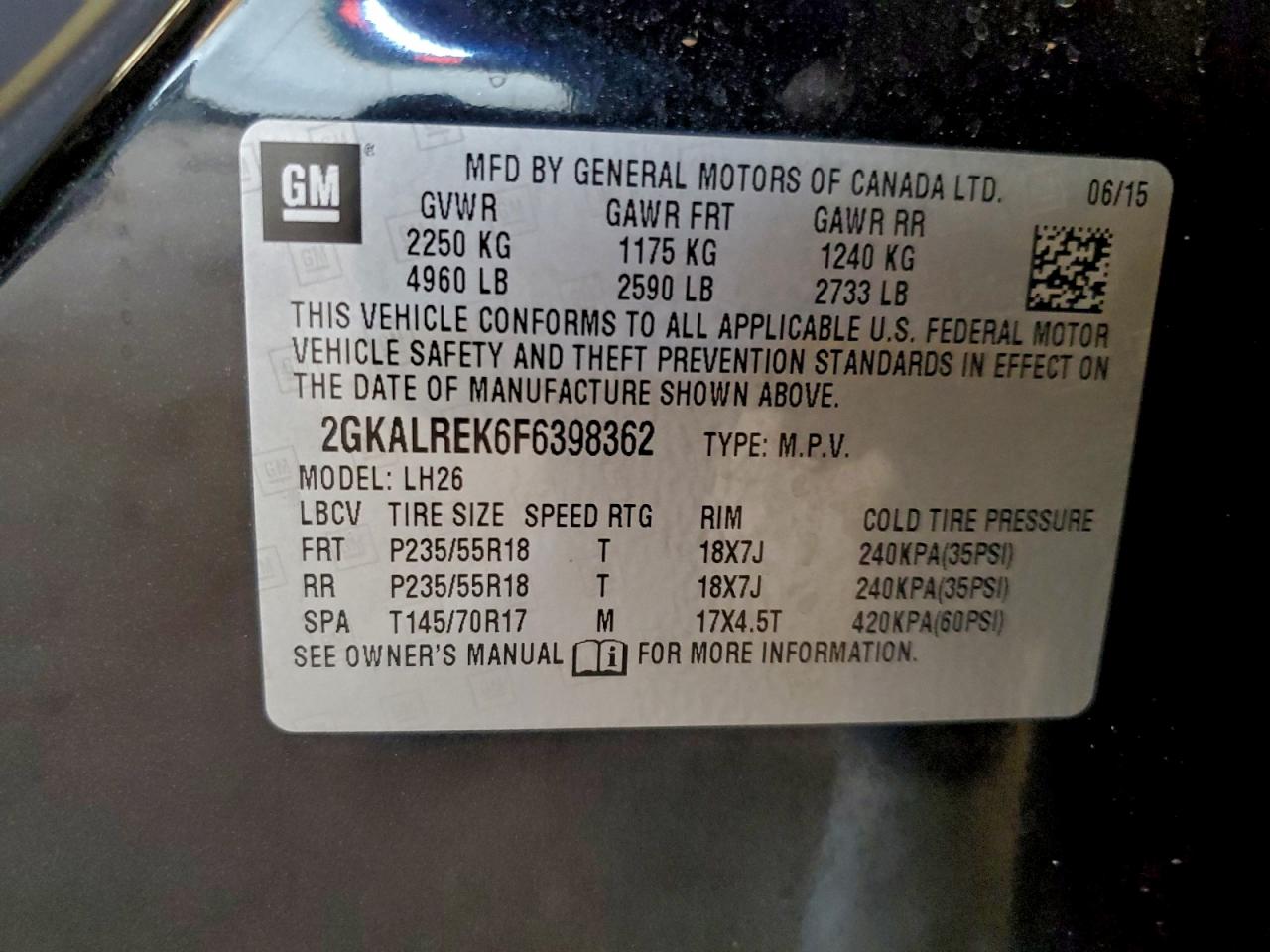2015 GMC TERRAIN SLE photo 12