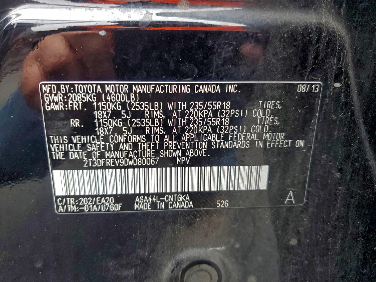 2013 TOYOTA RAV4 LIMITED photo 13