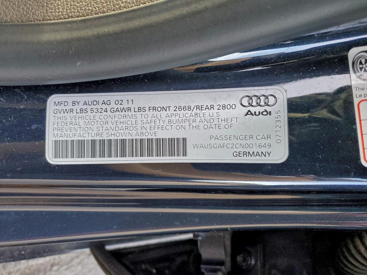 2012 AUDI A7 PRESTIGE photo 12