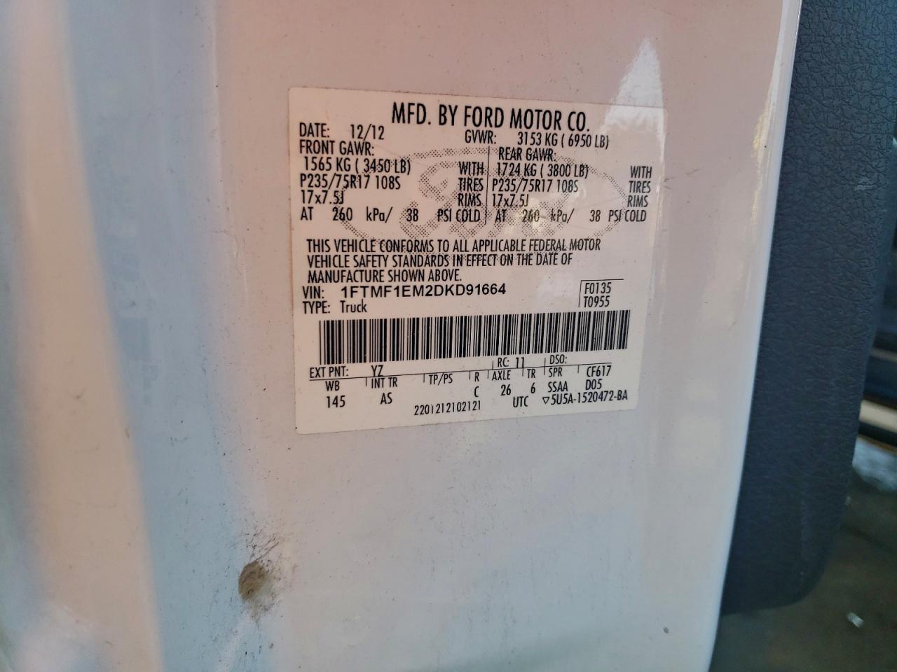 2013 FORD F150 photo 12