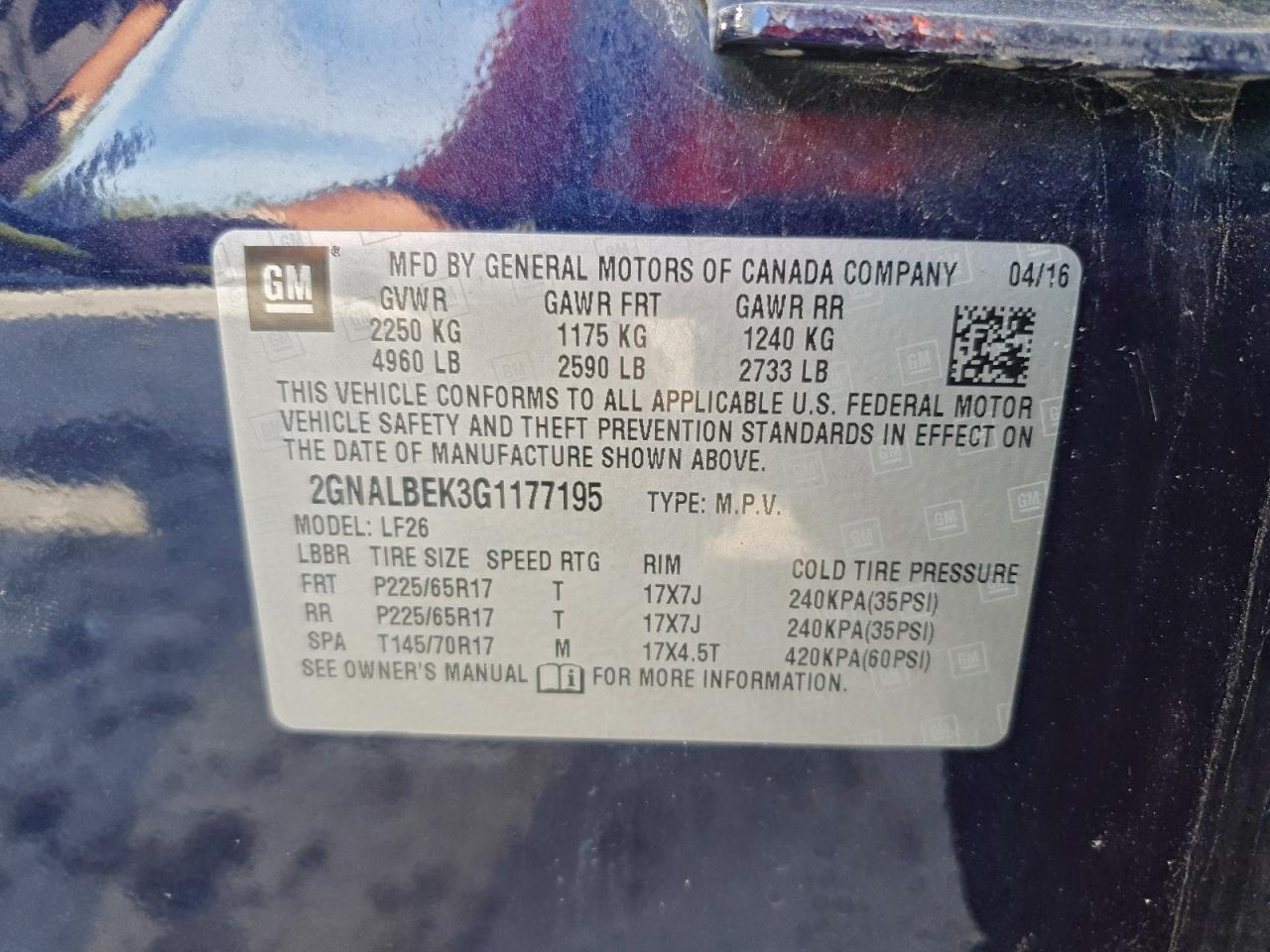 2016 CHEVROLET EQUINOX LS photo 14