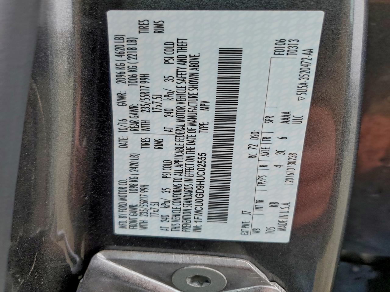 2017 FORD ESCAPE SE photo 13