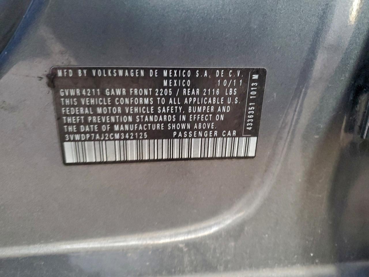 2012 VOLKSWAGEN JETTA SE photo 12