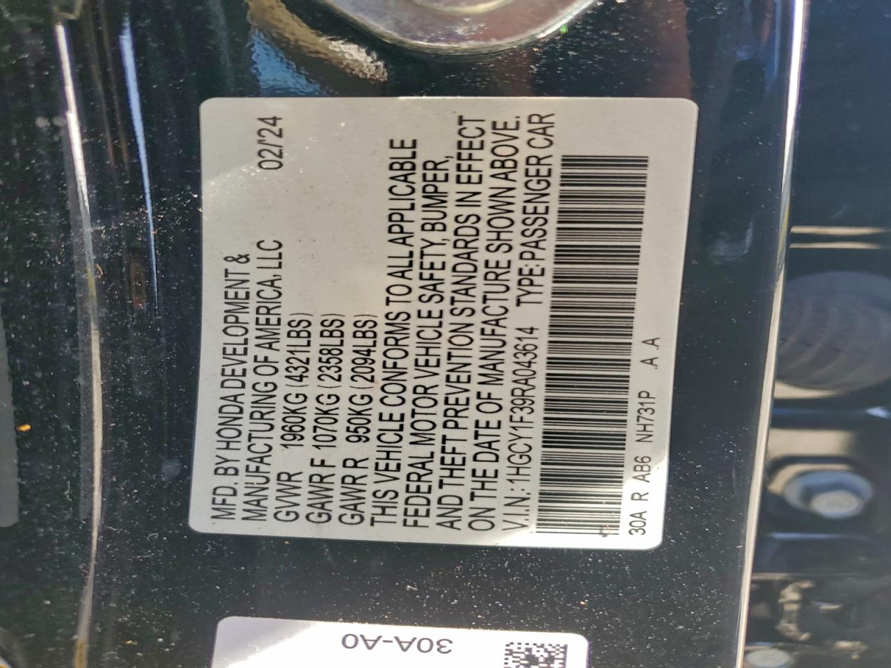2024 HONDA ACCORD EX photo 23