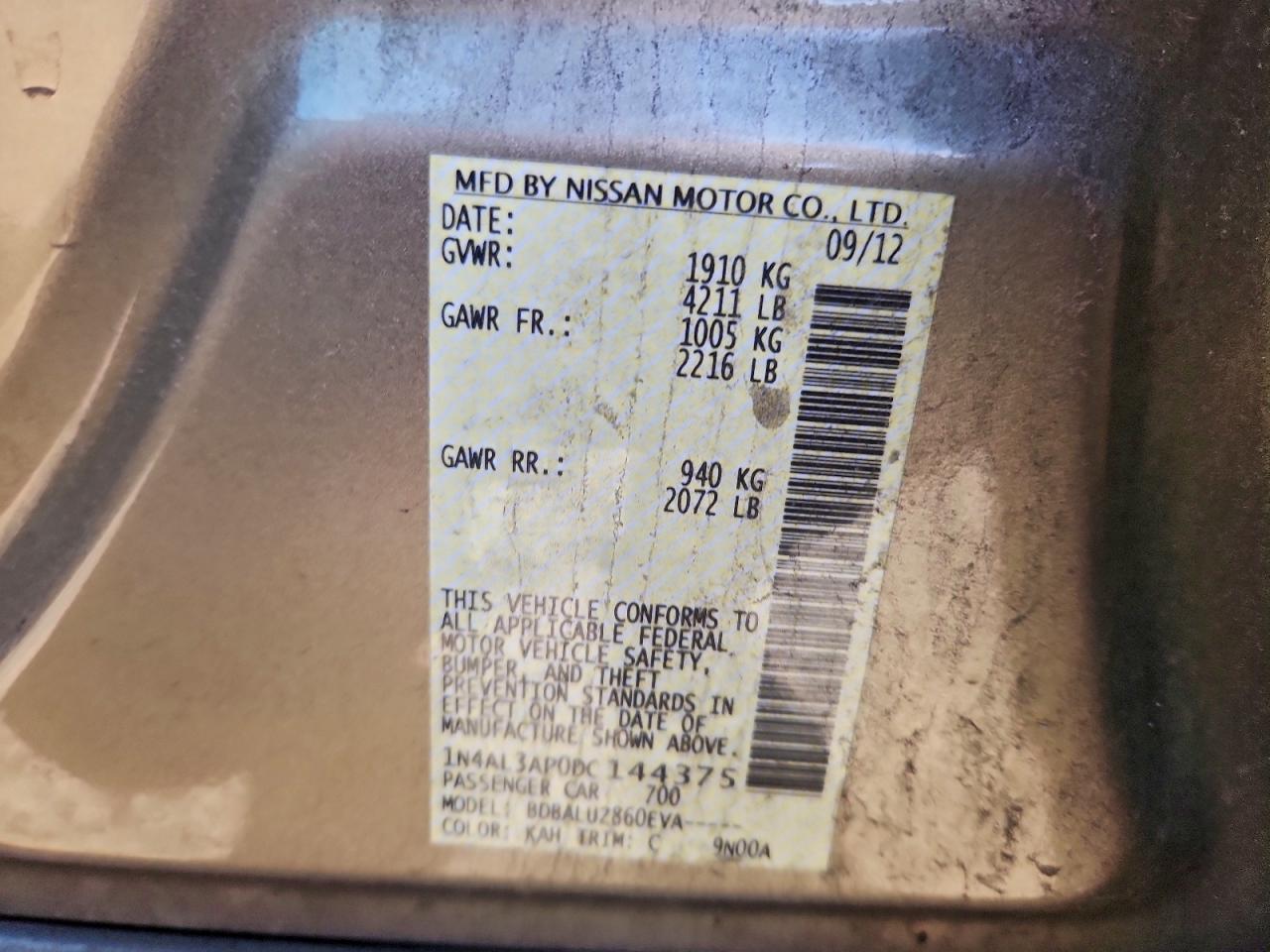 2013 NISSAN ALTIMA 2.5 photo 12