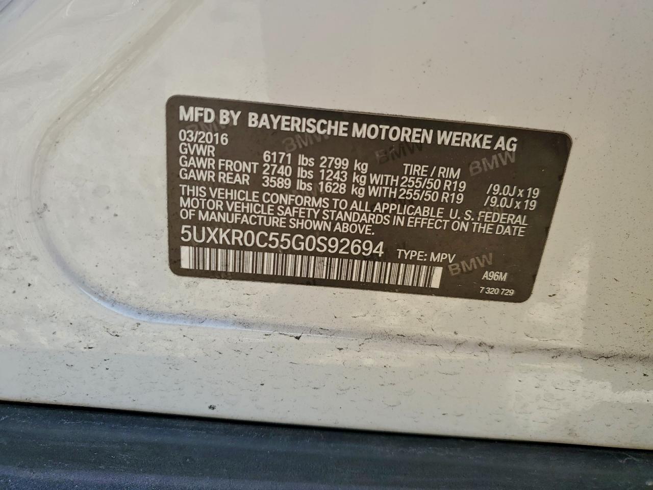 2016 BMW X5 XDRIVE35I photo 13