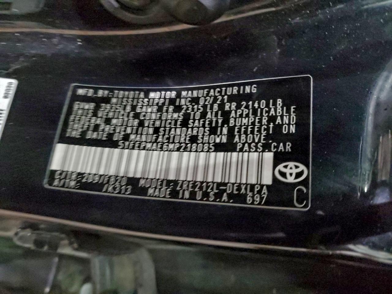 2021 TOYOTA COROLLA LE photo 34