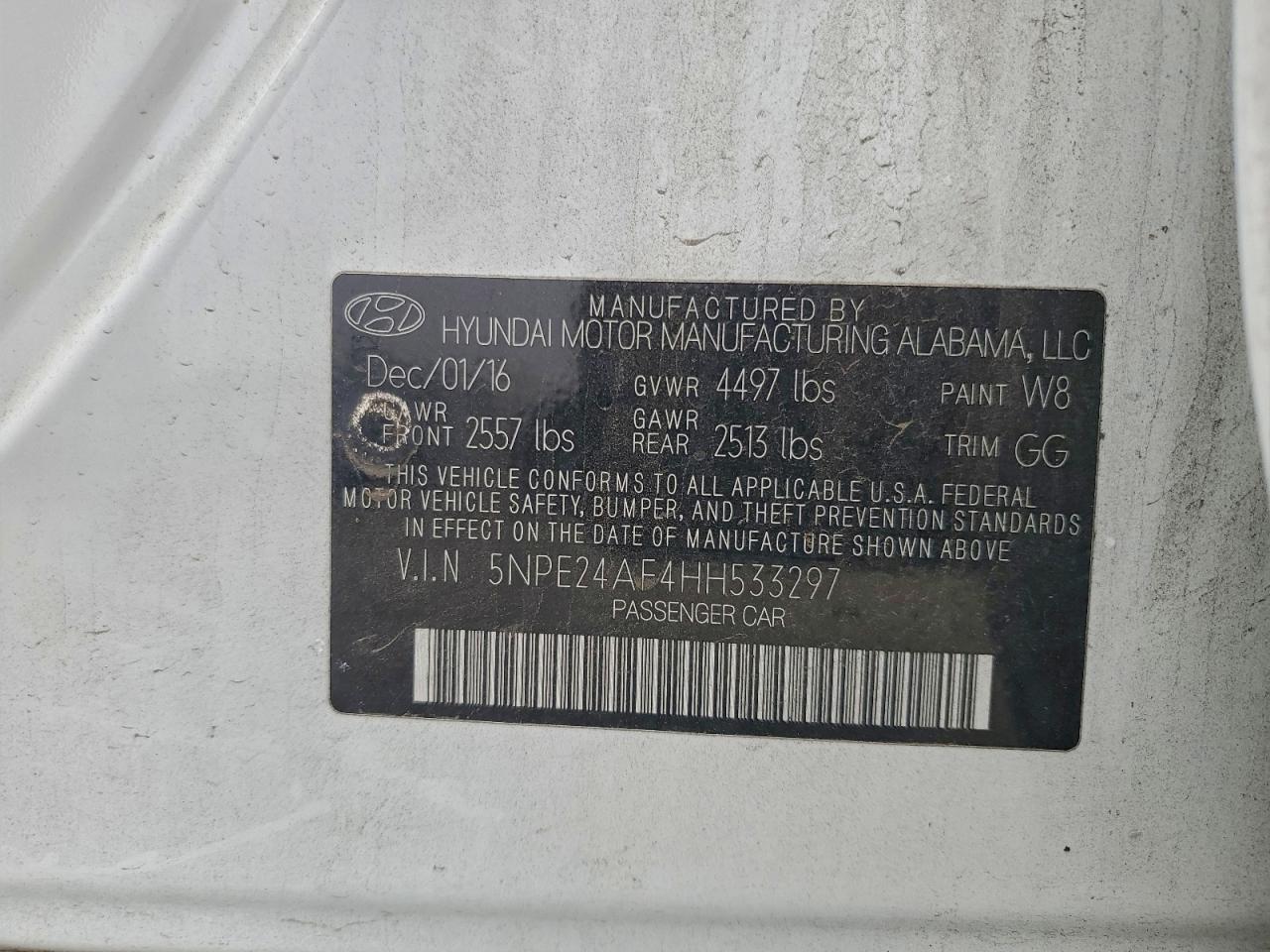 2017 HYUNDAI SONATA SE photo 12