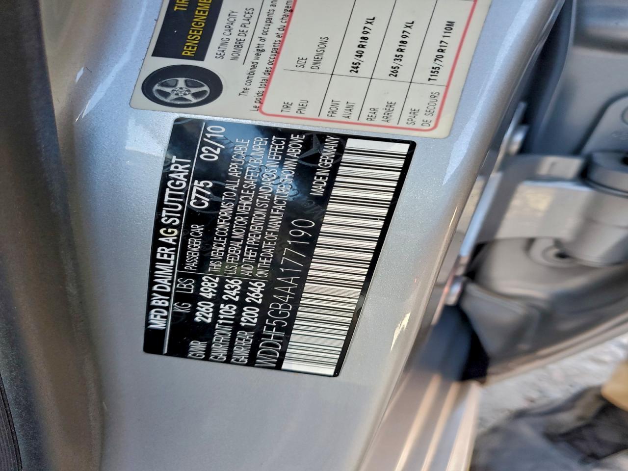 2010 MERCEDES-BENZ E 350 photo 13