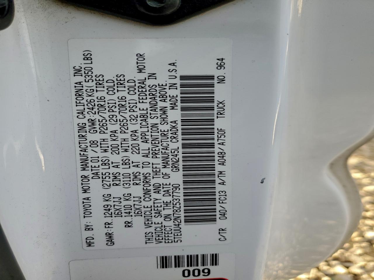 2008 TOYOTA TACOMA ACCESS CAB photo 23