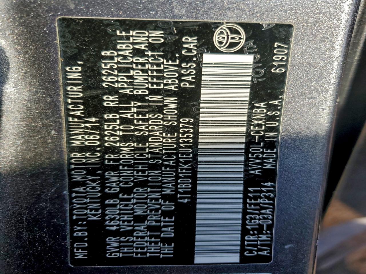 2014 TOYOTA CAMRY HYBRID photo 12