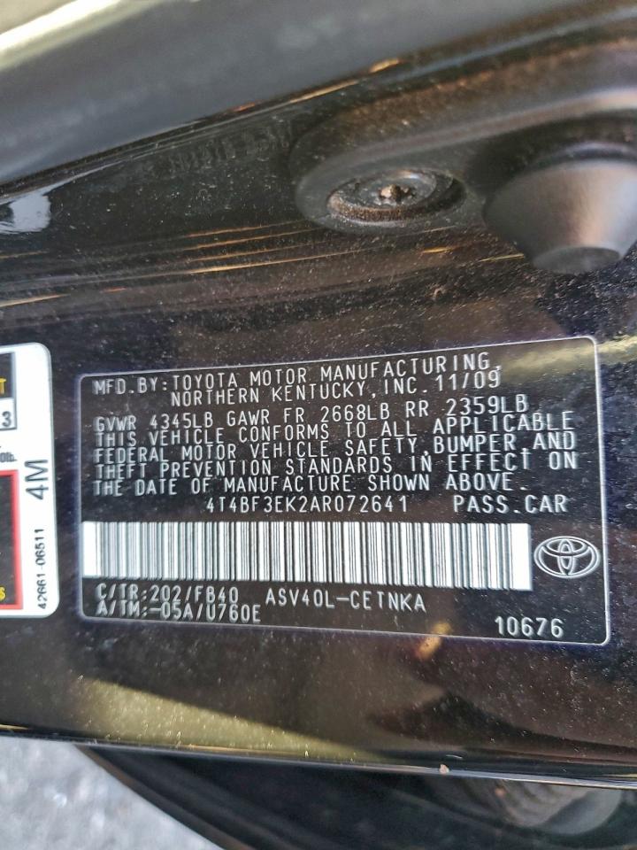 2010 TOYOTA CAMRY BASE photo 12
