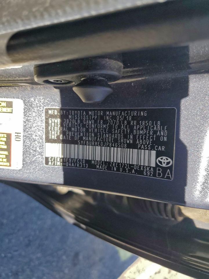 2018 TOYOTA COROLLA L photo 12