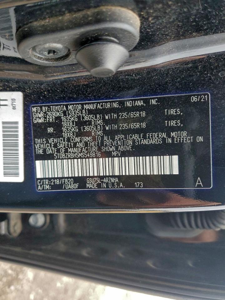 2021 TOYOTA HIGHLANDER L photo 13