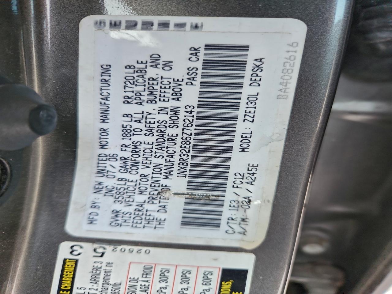 2006 TOYOTA COROLLA CE photo 12