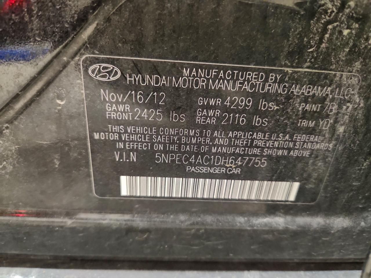 2013 HYUNDAI SONATA SE photo 12