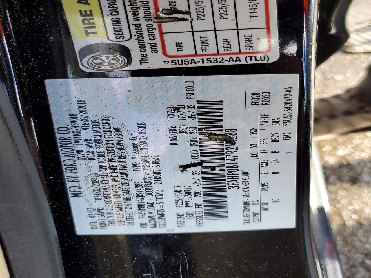 2007 FORD FUSION SEL photo 12